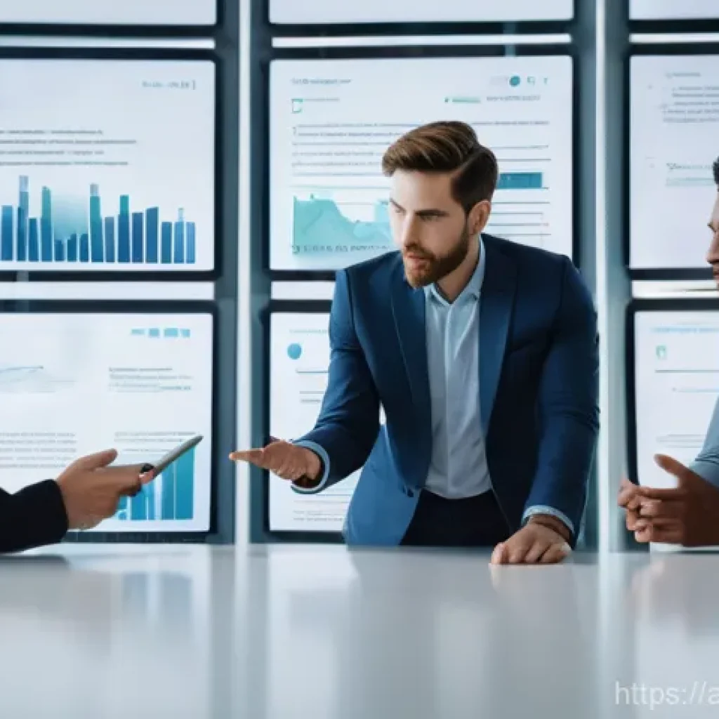 행정관리사 시험 패턴 및 경향 분석 - A diverse group of 3-4 young professionals (men and women, mid-20s to late 30s) in smart business ca...