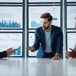 Home 14 행정관리사 시험 패턴 및 경향 분석 - A diverse group of 3-4 young professionals (men and women, mid-20s to late 30s) in smart business ca...